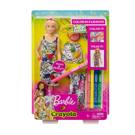 בובת ברבי עם בגד לצביעה - Barbie - צעצועים ילדים ודרקונים