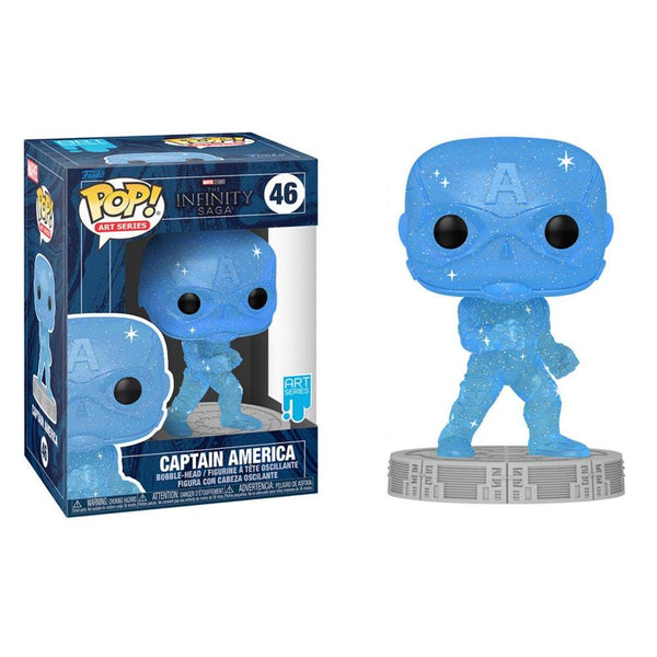 בובת פופ קפטן אמריקה בכיסוי פלסטיק קשיח - Funko Pop 46 Captain America Art Series - צעצועים ילדים ודרקונים