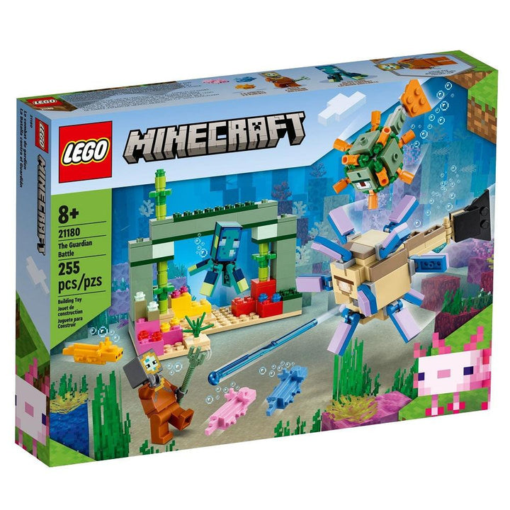 לגו מיינקראפט קרב השומר (LEGO 21180 The Guardian Battle Minecraft) - צעצועים ילדים ודרקונים