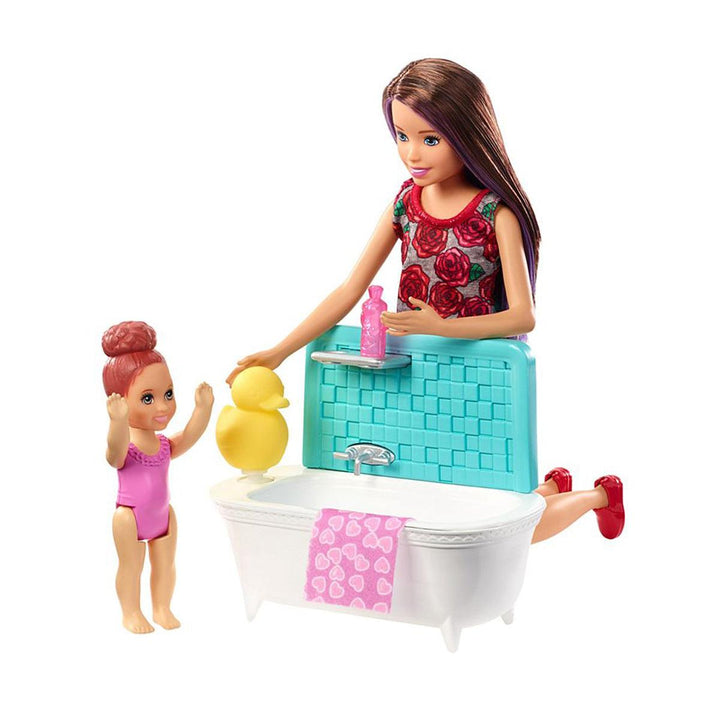 ברבי בייבי סיטר עם מערכת אמבטיה - Barbie SKipper - צעצועים ילדים ודרקונים