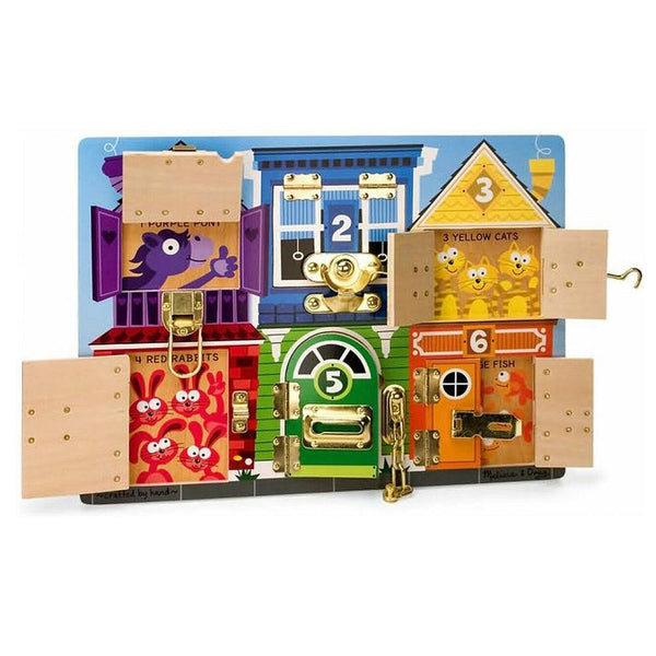 לוח מנעולים מעץ מבית Melissa and Doug - צעצועים ילדים ודרקונים