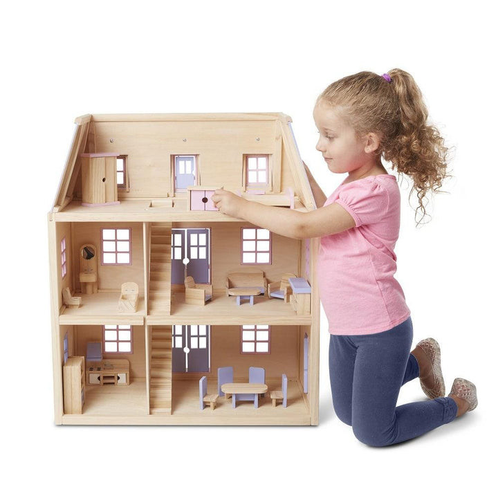 בית בובות רב קומות מעץ מבית Melissa and Doug - צעצועים ילדים ודרקונים