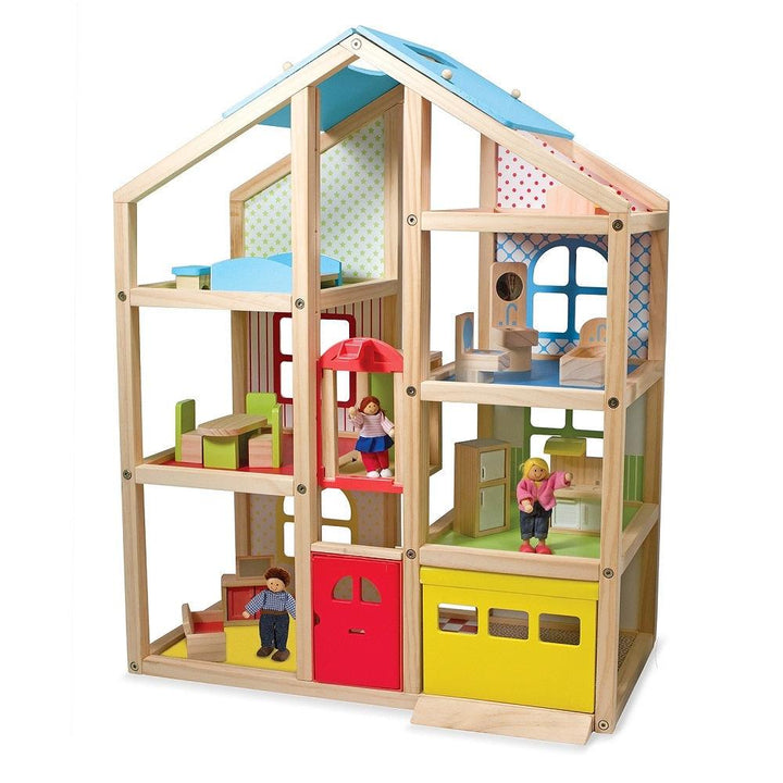 בית בובות ורהיטים גבוה מעץ מבית Melissa and Doug - צעצועים ילדים ודרקונים