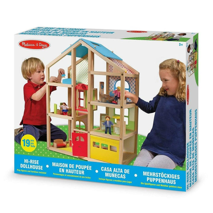 בית בובות ורהיטים גבוה מעץ מבית Melissa and Doug - צעצועים ילדים ודרקונים