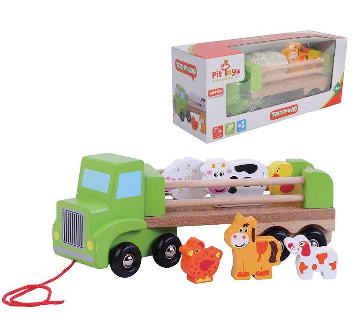 משאית הכפר מעץ - Pit Toys - צעצועים ילדים ודרקונים