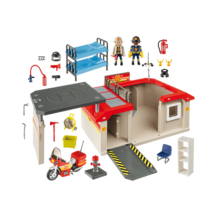 Playmobil 5663 - פליימוביל 5663 תחנת מכבי אש מארז נשיאה - צעצועים ילדים ודרקונים