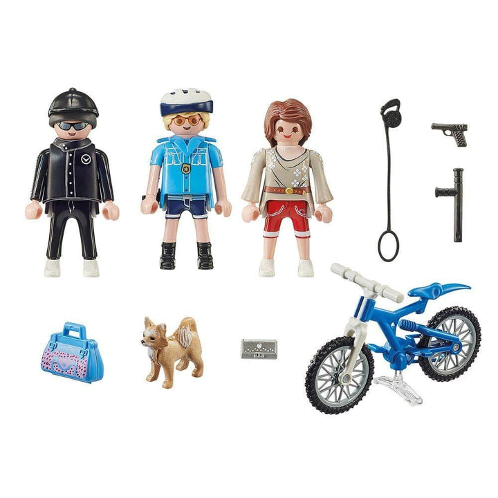 Playmobil פליימוביל 70573 "מרדף משטרתי: קצין סיור על אופניים וכייס" - 70573 - צעצועים ילדים ודרקונים