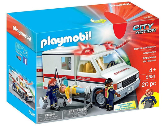 Playmobil פליימוביל 5681 אמבולנס מדליק אורות - 5681 - פליימוביל - צעצועים ילדים ודרקונים