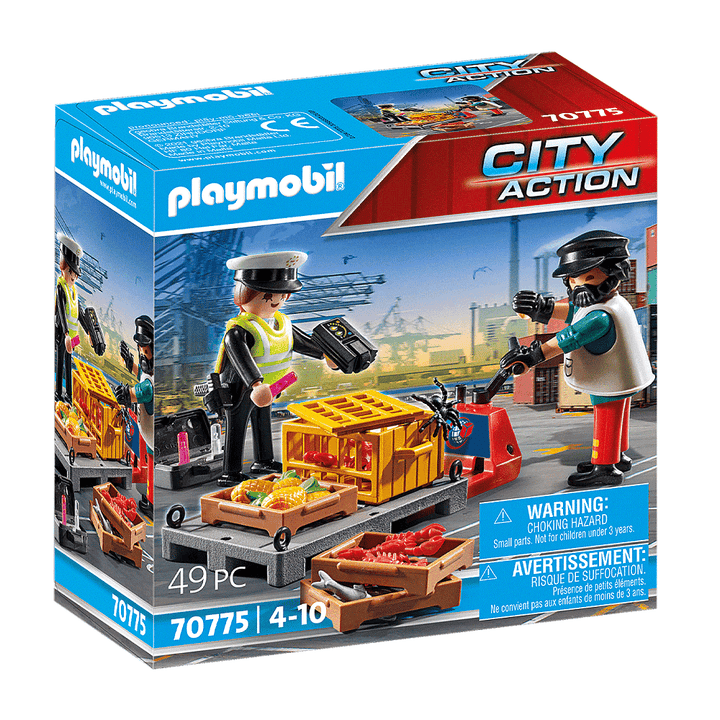Playmobil פליימוביל 70775 נמל מטענים: עמדת בידוק מכס - 70775 - צעצועים ילדים ודרקונים