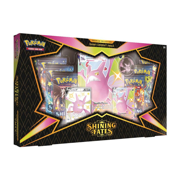 מארז פרימיום קלפי פוקימון זוהרים קרובאט - Shiny Crobat VMAX Premium Collection - צעצועים ילדים ודרקונים