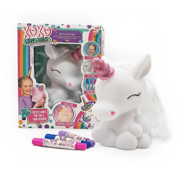 מנורת לילה חד קרן לעיצוב אישי XOXO - צעצועים ילדים ודרקונים