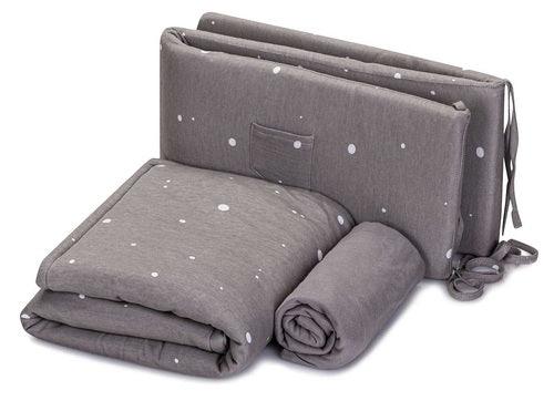 סט מצעים למיטת תינוק – גלקסי אפור Nino - צעצועים ילדים ודרקונים