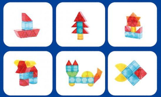 PLAYMAGER - פליימאגר קוביות מגנט שקופות 24 חלקים - צעצועים ילדים ודרקונים