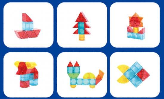 PLAYMAGER - פליימאגר קוביות מגנט שקופות 24 חלקים - צעצועים ילדים ודרקונים