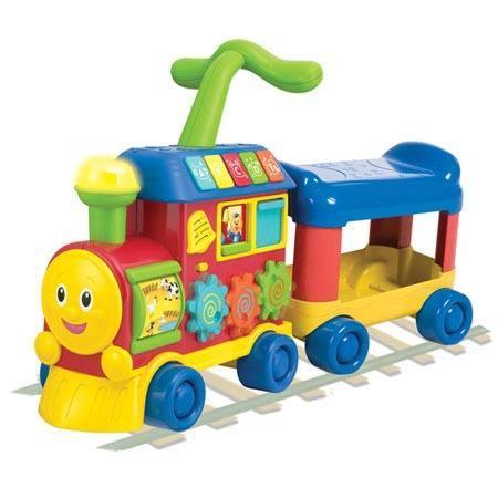 הליכון לימודי לתינוק בצורת רכבת 3 ב 1 דובר עברית - WinFun - צעצועים ילדים ודרקונים
