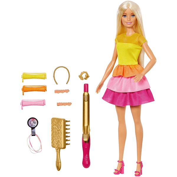 בובת ברבי עיצוב שיער  - Barbie - צעצועים ילדים ודרקונים