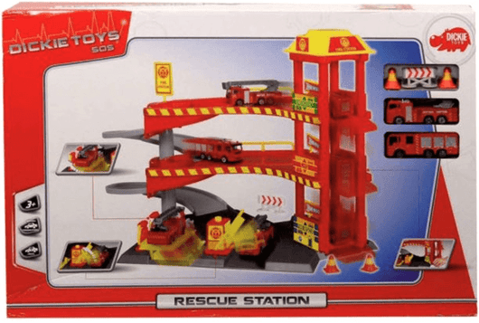 חניון תחנת כיבוי 3 קומות כולל שני רכבים - Dickie Toys - צעצועים ילדים ודרקונים