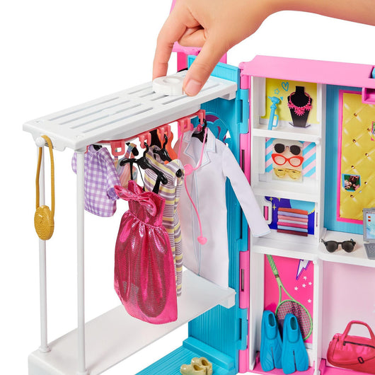 בובת ברבי אופנה כולל ארון בגדים ואביזרים - Barbie - צעצועים ילדים ודרקונים