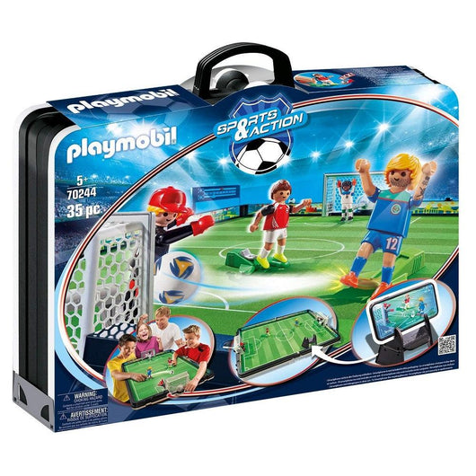 Playmobil פלימוביל 70244 מזוודת מגרש כדורגל ושחקנים - 70244 - צעצועים ילדים ודרקונים