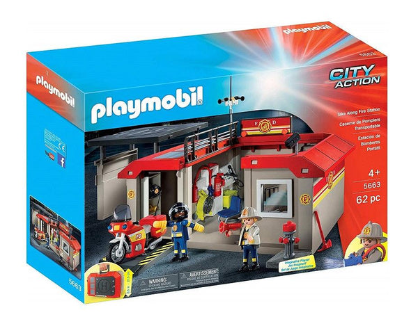 Playmobil 5663 - פליימוביל 5663 תחנת מכבי אש מארז נשיאה - צעצועים ילדים ודרקונים